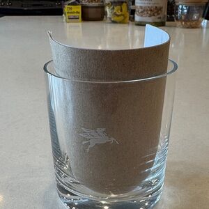 Mobil gas station Pegasus Etched Glass Tumbler - Clear rare piece
